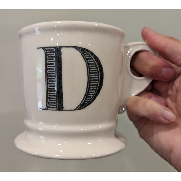 Anthropologie Monogram D Ivory Mug - Picture 1 of 8